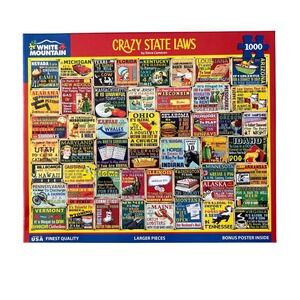 White Mountain Puzzles Crazy State Laws 1000 Piece Jigsaw Puzzle Complete